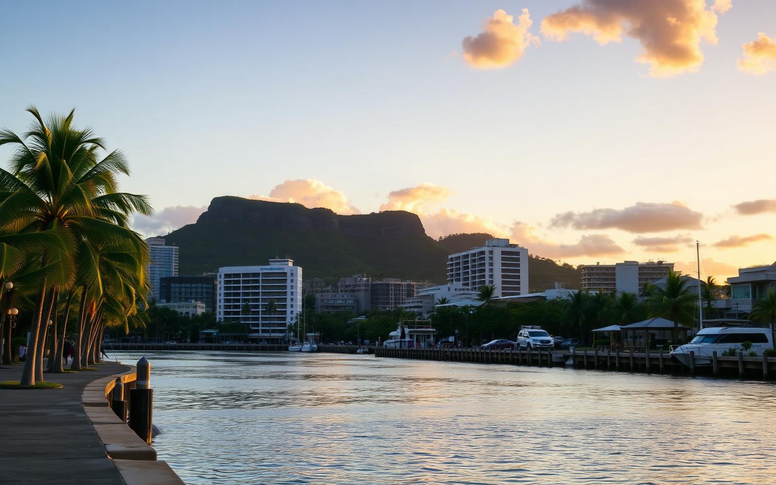 Townsville waterfront at golden hour